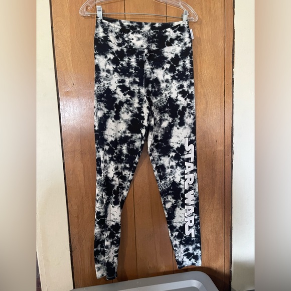 Star Wars Women Large Leggings - Black and White Galaxy Tie Dye - Picture 2 of 4